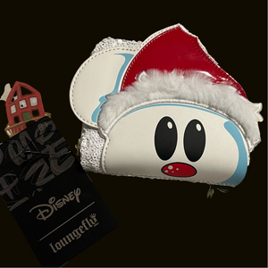 Loungefly Disney Mickey Mouse Snowman Sequin Santa Zip Around Wallet- NWT